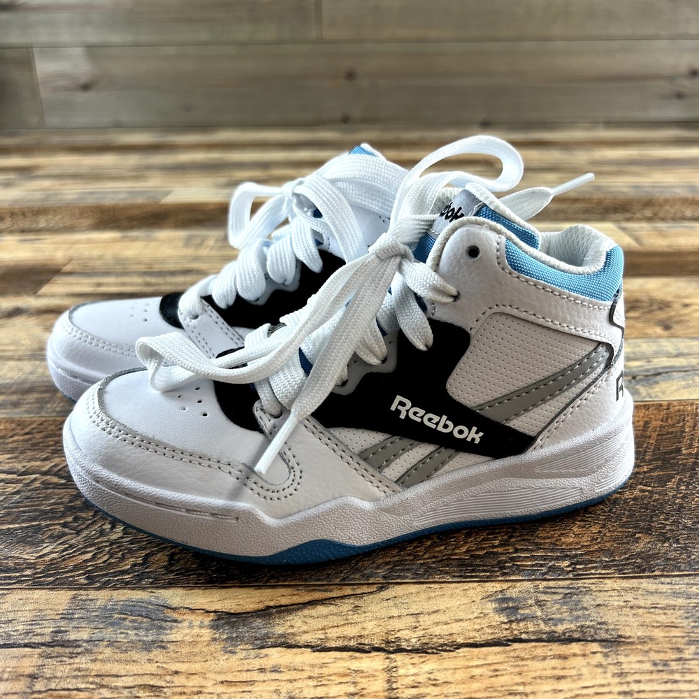 Reebok Kidsโ Sneaker BB4500 Court Basketball Shoe Blue White Size 11